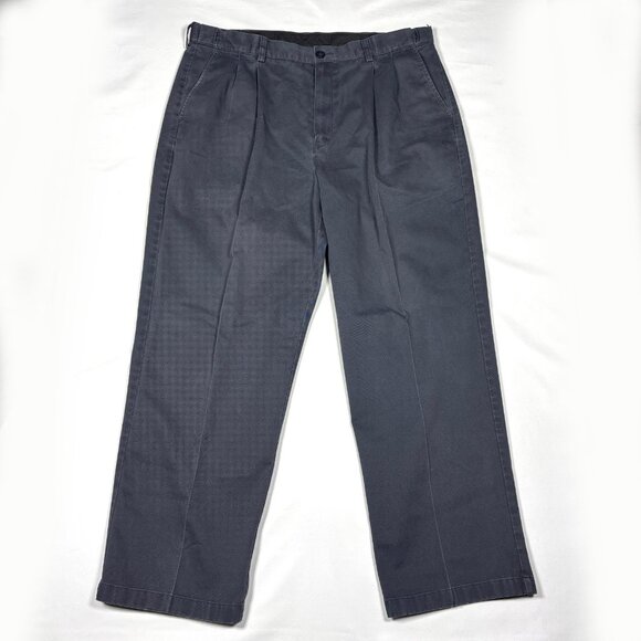 Lot of 2 LL Bean Comfort Waist Chino Pleated Pants Slacks Blue / Gray Mens 38x30 - Picture 7 of 16